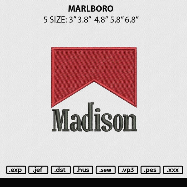 Madison Embroidery File 5 sizes