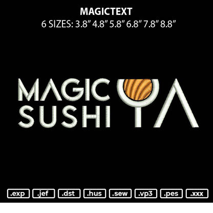 Magictext Embroidery File 6 sizes