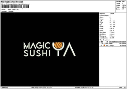 Magictext Embroidery File 6 sizes
