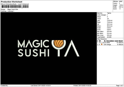 Magictext Embroidery File 6 sizes