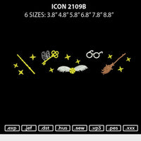 Icon 2109b Embroidery File 6 sizes