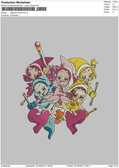 Doremi Embroidery File 6 sizes