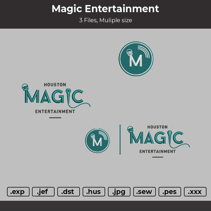 Magic Entertainment Embroidery Design. 3 Files - Multiple Size