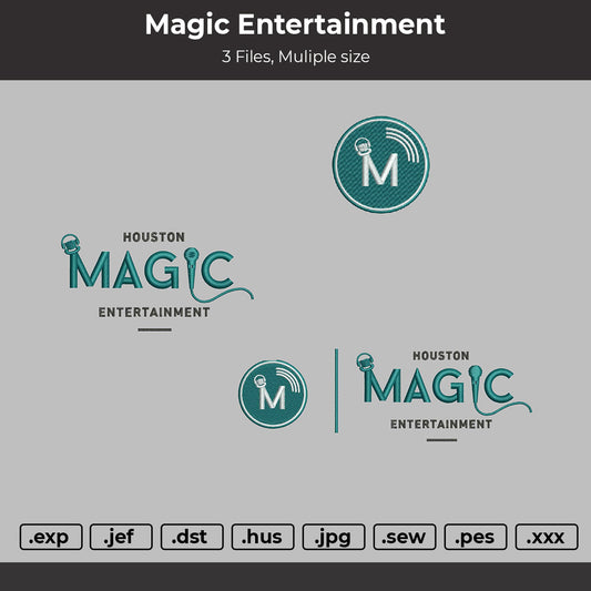 Magic Entertainment Embroidery Design. 3 Files - Multiple Size