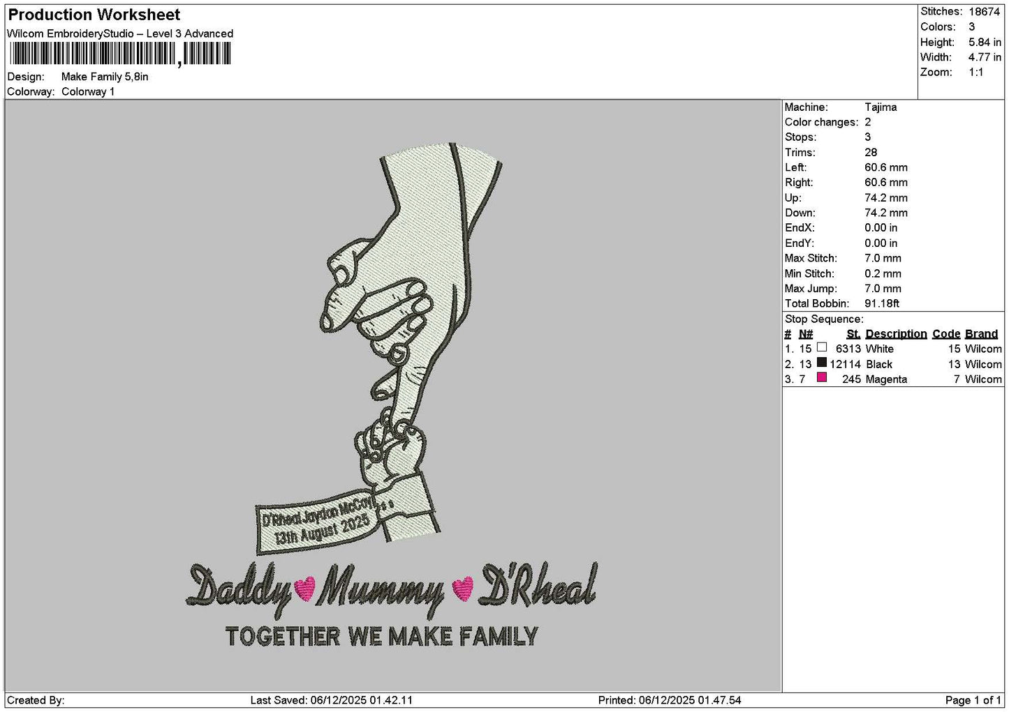 Familytext 0512 Embroidery File 6 sizes