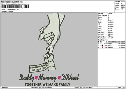 Familytext 0512 Embroidery File 6 sizes