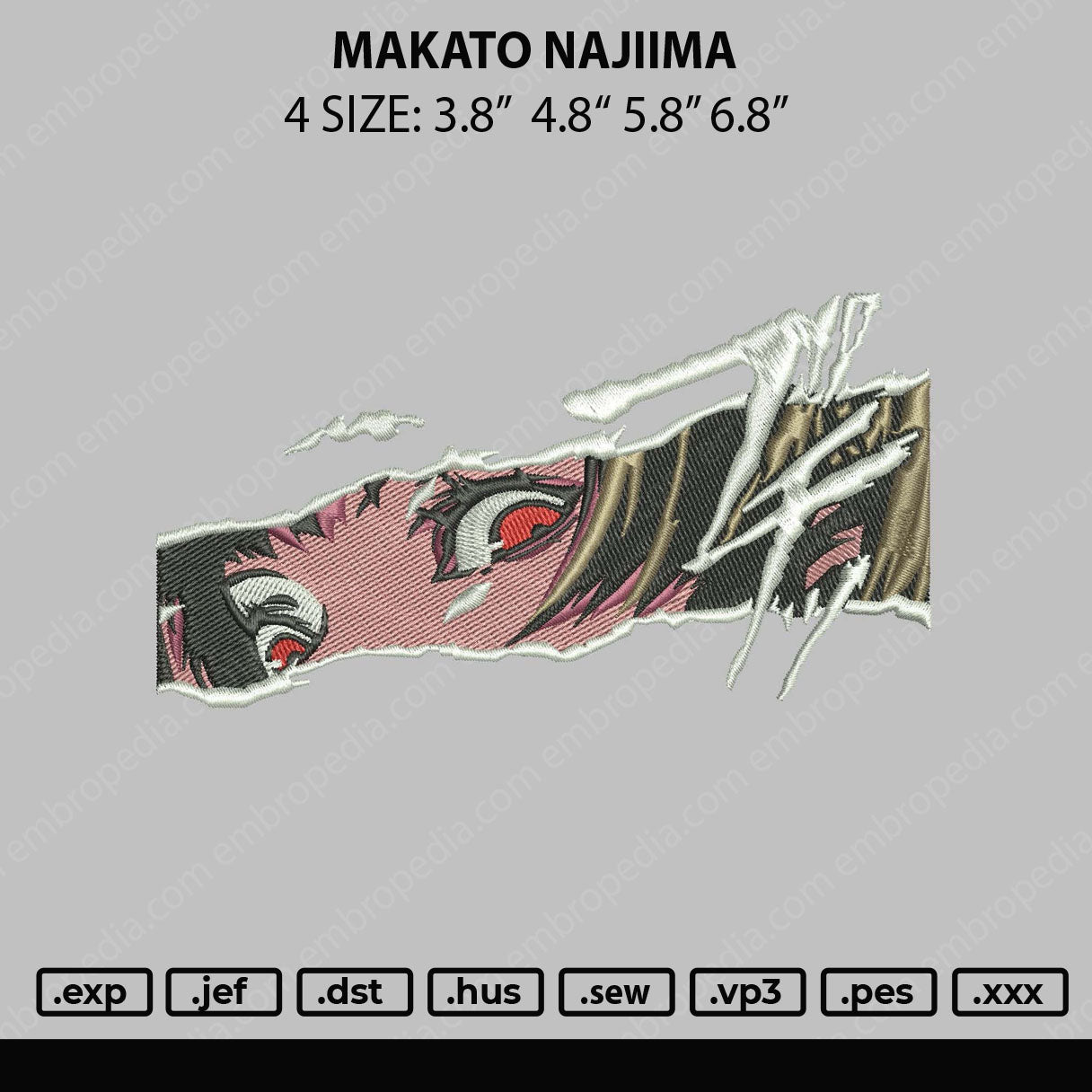 Makato Najiima Embroidery File 4 size