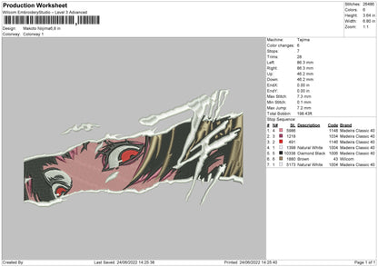 Makato Najiima Embroidery File 4 size