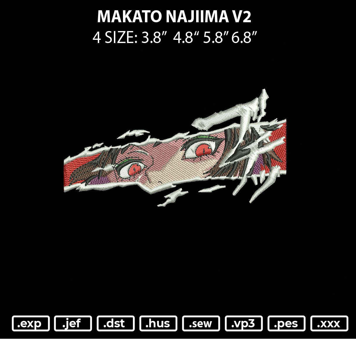 Makato Najiima Embroidery File 4 size