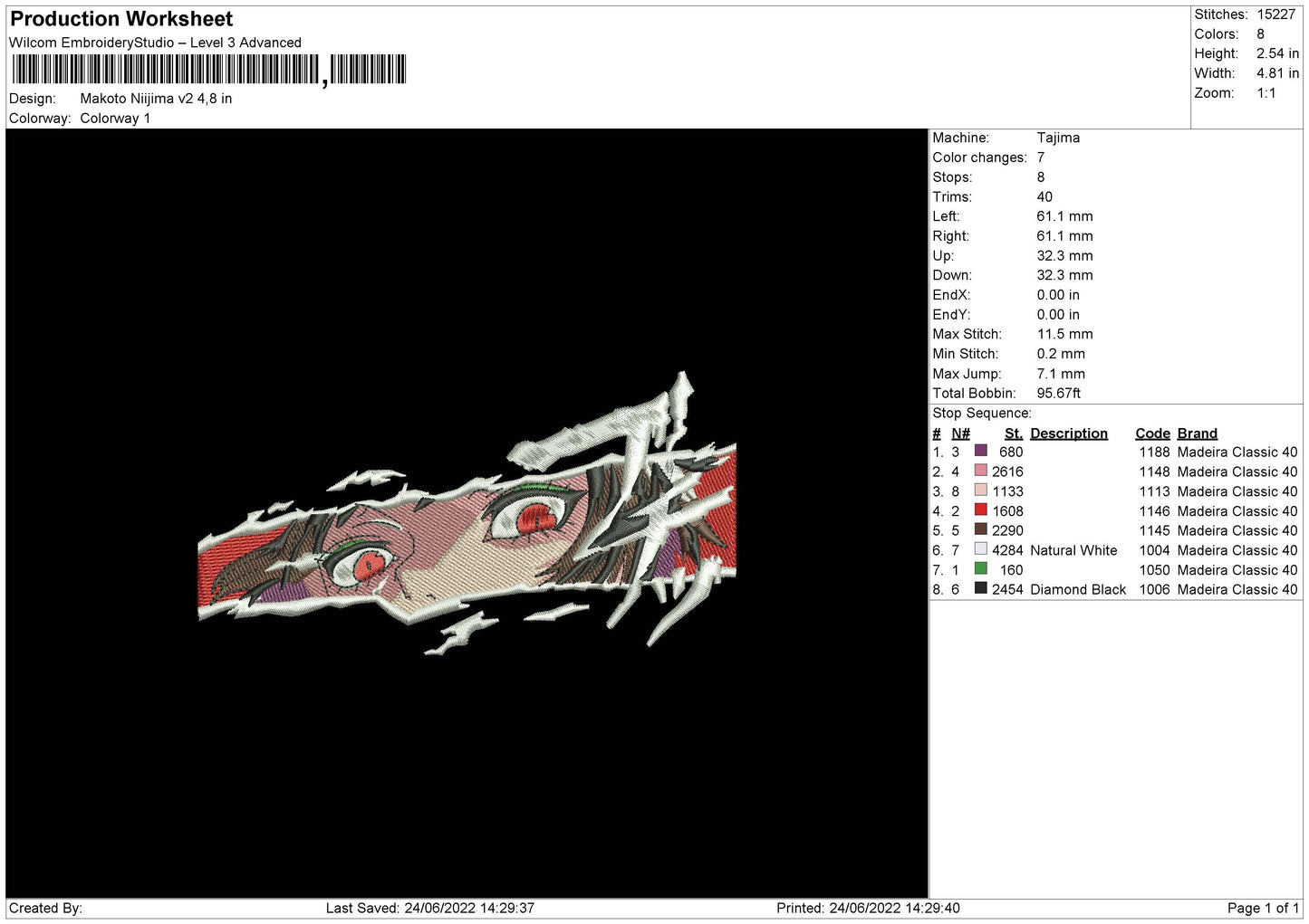 Makato Najiima Embroidery File 4 size