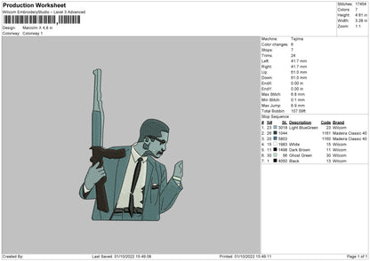 Malcolm X Embroidery File 5 sizes