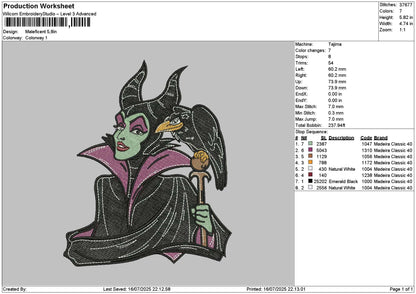 Maleficent1607 Embroidery File 6 sizes