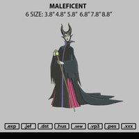 Maleficent Embroidery File 6 sizes