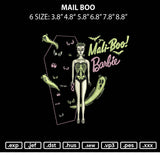 Mail Boo Embroidery File 6 sizes