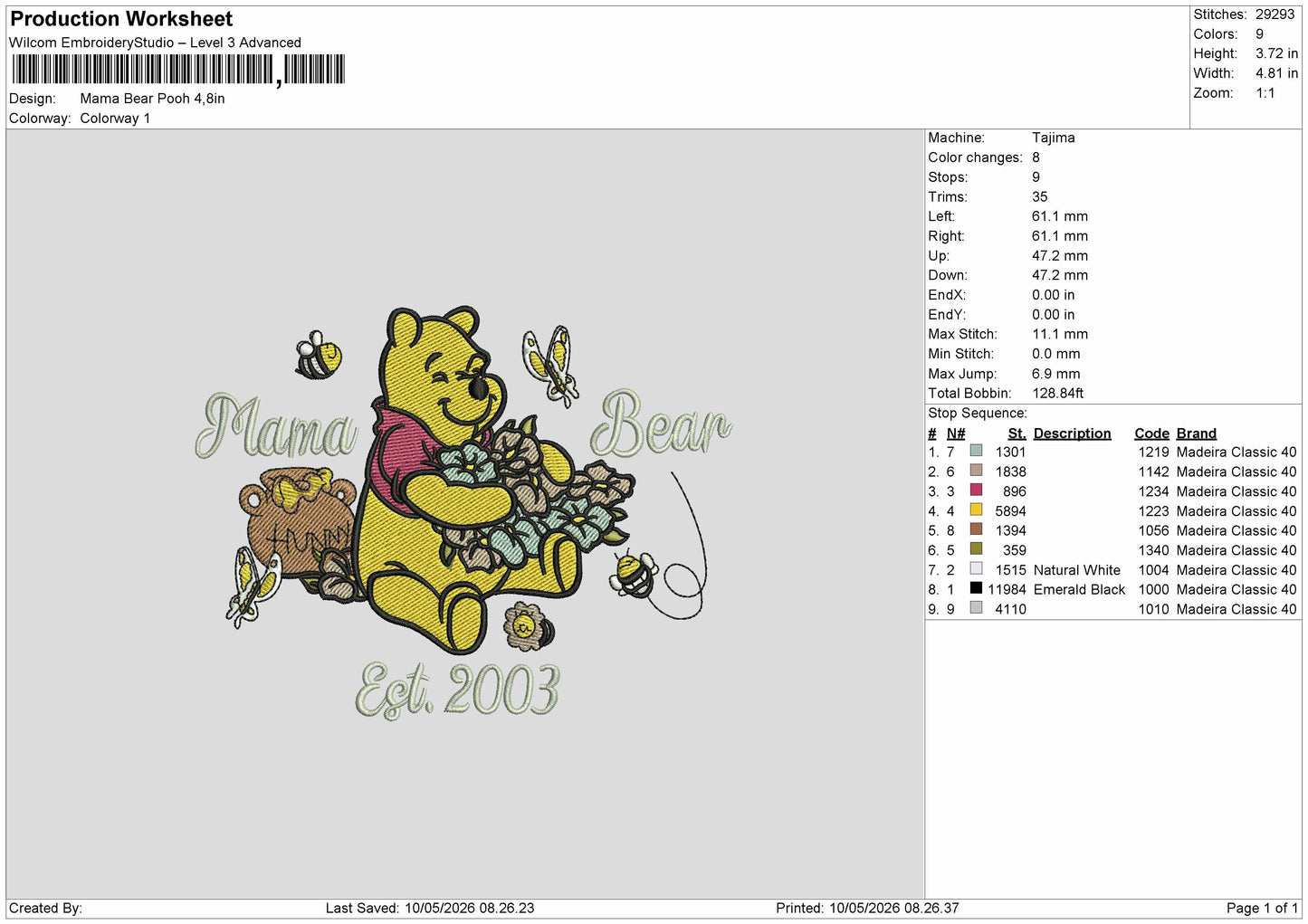 Mama Bear 2023 Embroidery Machine File