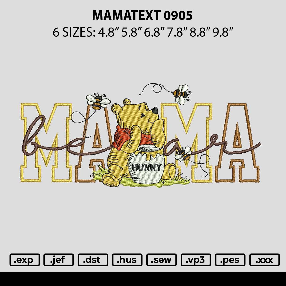 Mamatext 0905 Embroidery File 6 sizes