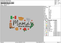 Mamamexico Text Embroidery File 6 sizes