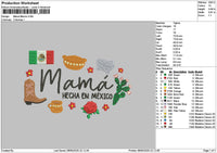 Mamamexico Text Embroidery File 6 sizes