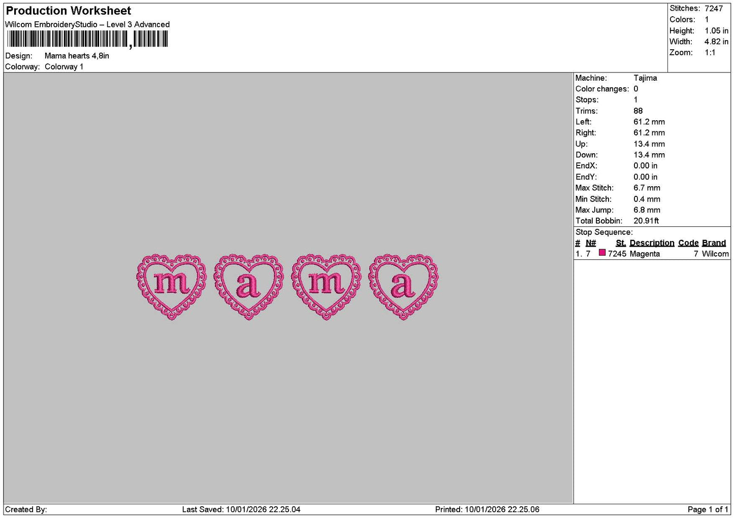Mamatext Hearts Embroidery File 6 sizes