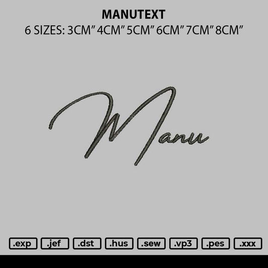 Manutext Embroidery File 6 sizes