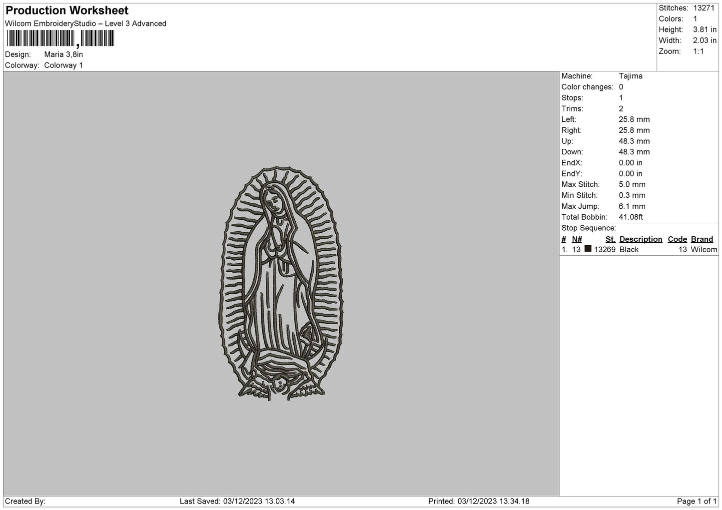 Maria 0312 Embroidery File 6 sizes