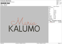 Maria Text Embroidery File 6 sizes