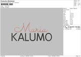 Maria Text Embroidery File 6 sizes