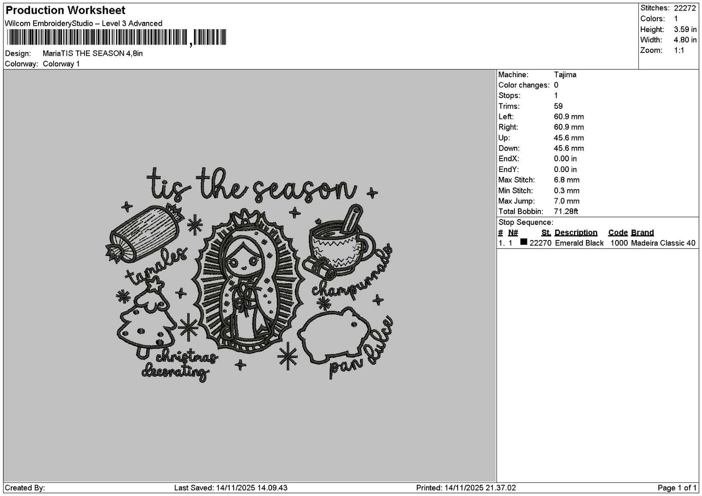 Seasontext 1411 Embroidery File 6 sizes