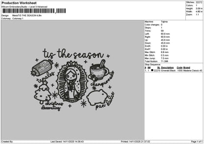 Seasontext 1411 Embroidery File 6 sizes