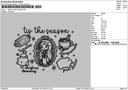 Seasontext 1411 Embroidery File 6 sizes