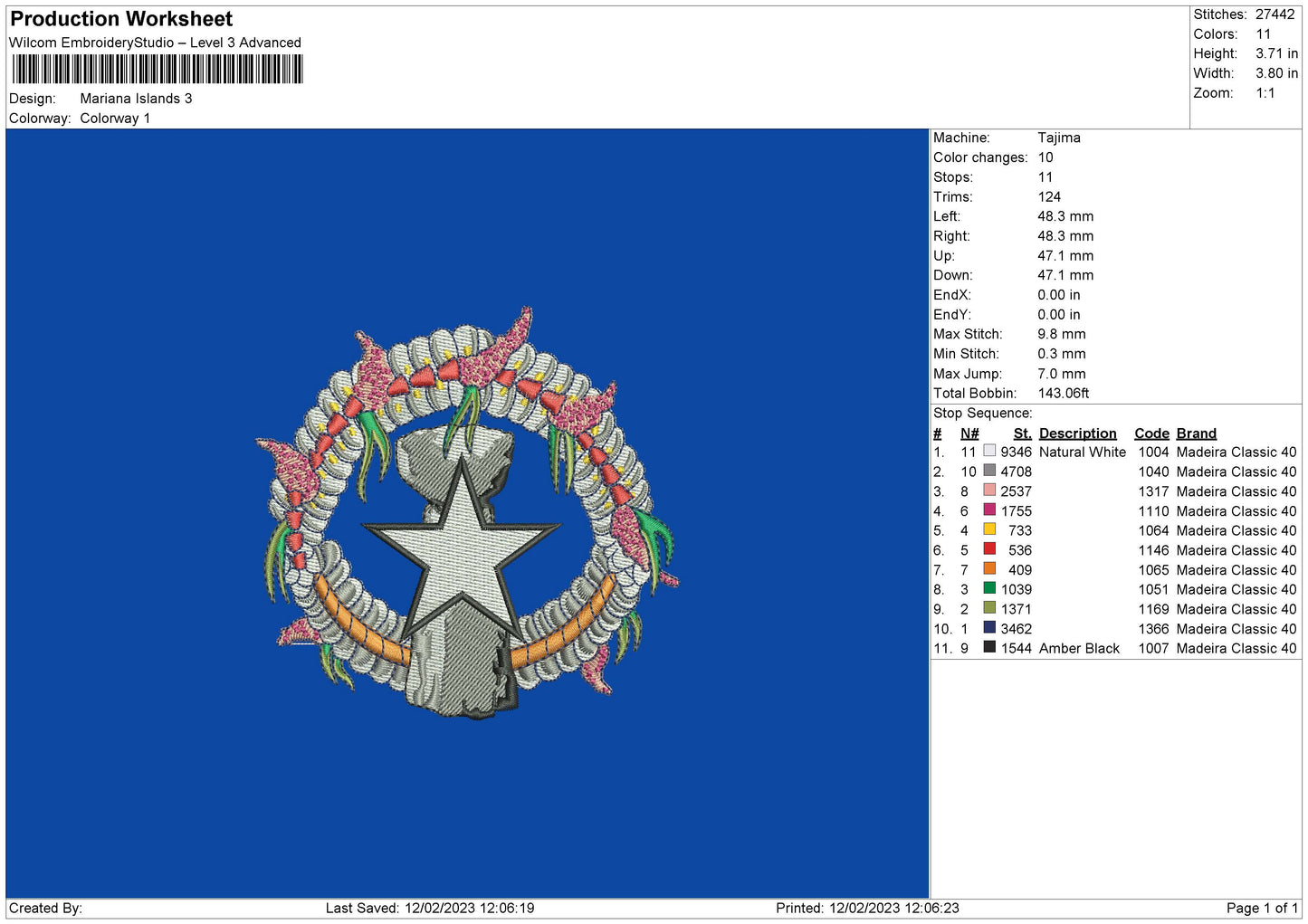Mariana I Embroidery File 6 sizes
