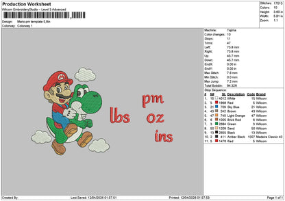 Mario Am Pm Embroidery 2 Files