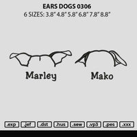 Ears Dogs 0306 Embroidery File 6 sizes