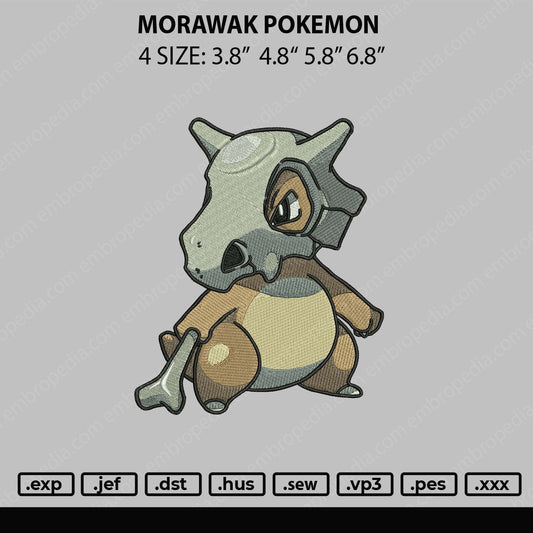 Marowak Pkemon Embroidery File 4 sizes