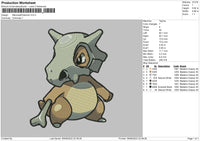 Marowak Pkemon Embroidery File 4 sizes