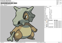 Marowak Pkemon Embroidery File 4 sizes