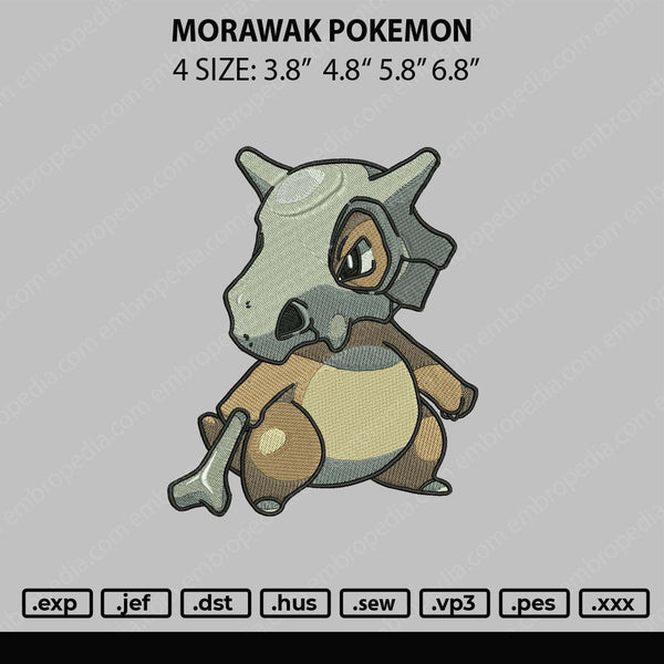 Marowak Pkemon Embroidery File 4 sizes