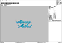 Marriagetext V2 Embroidery File 6 sizes