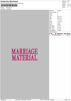 Marriage Material Embroidery Files