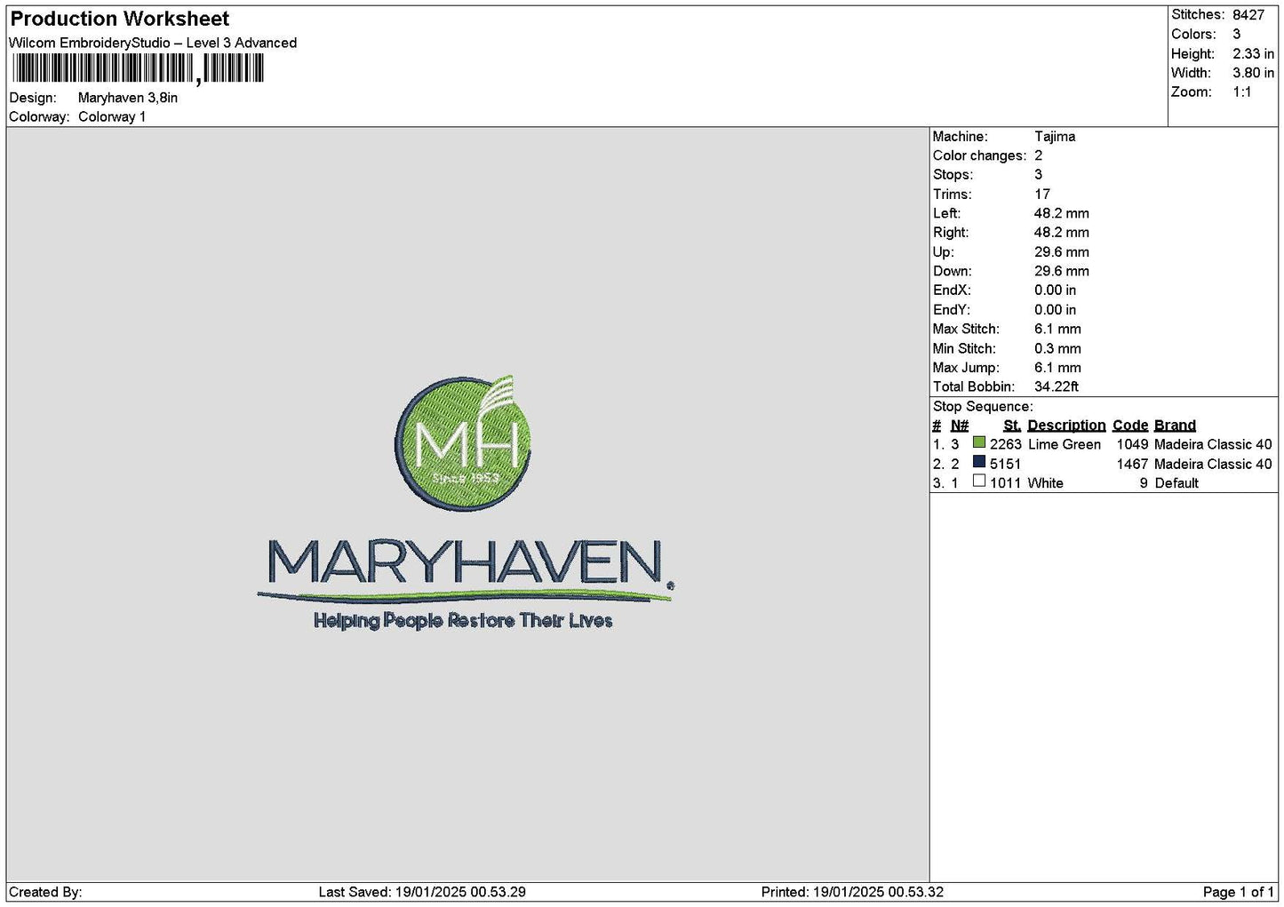 Maryhaventext Embroidery File 6 sizes