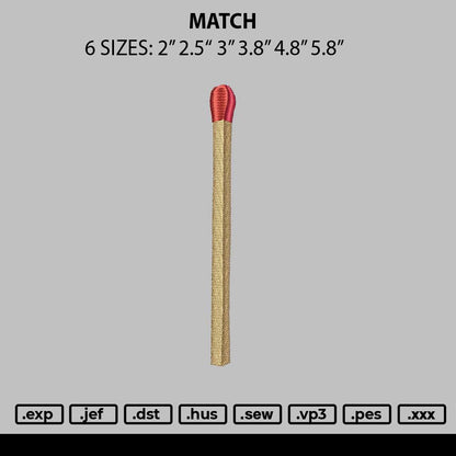 Match Embroidery File 6 sizes