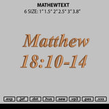 Mathewtext Embroidery File 6 sizes