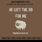 Matthewtext 2705 Embroidery File 6 sizes
