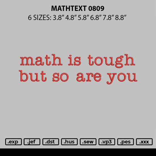 Mathtext 0809 Embroidery File 6 sizes