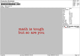 Mathtext 0809 Embroidery File 6 sizes