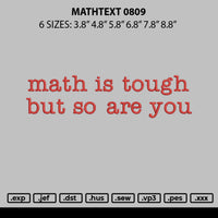 Mathtext 0809 Embroidery File 6 sizes