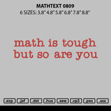 Mathtext 0809 Embroidery File 6 sizes