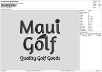 Maui Golf Embroidery File 6 sizes