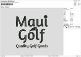Maui Golf Embroidery File 6 sizes
