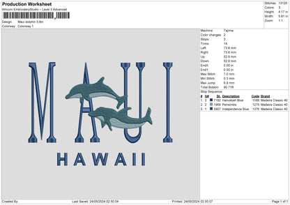 Hawaiitext V2 Embroidery File 6 sizes